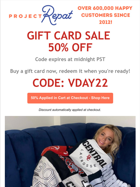 Project Repat Project Repat 50 Off Gift Cards Code Expires in 12