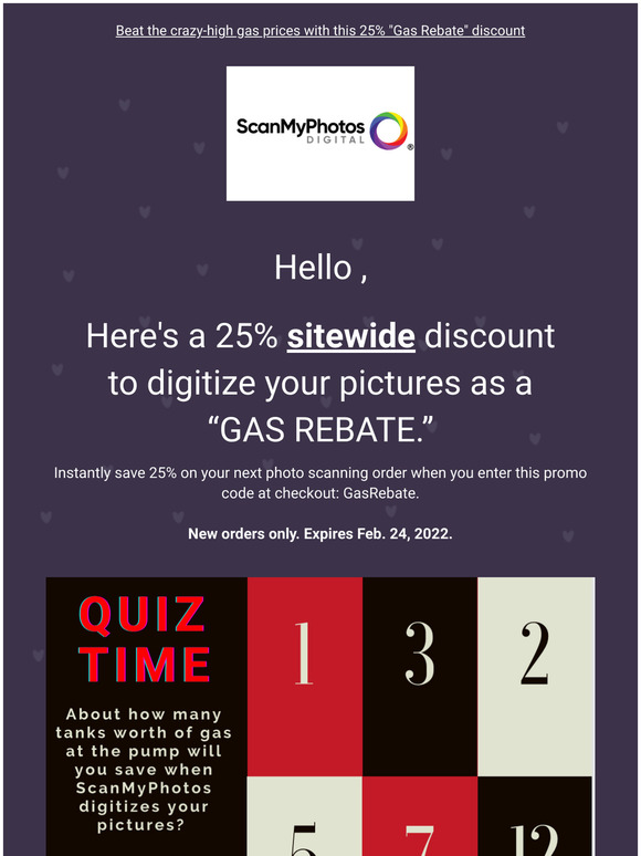 With fuel prices on the rise, here's a "gas rebate"* for -