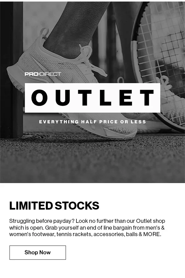 Limited Stocks In Our Outlet Half Price or Less