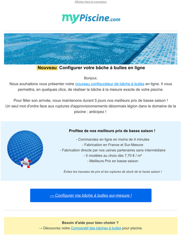  Votre Bche  Bulles sur-mesure  Petit Prix