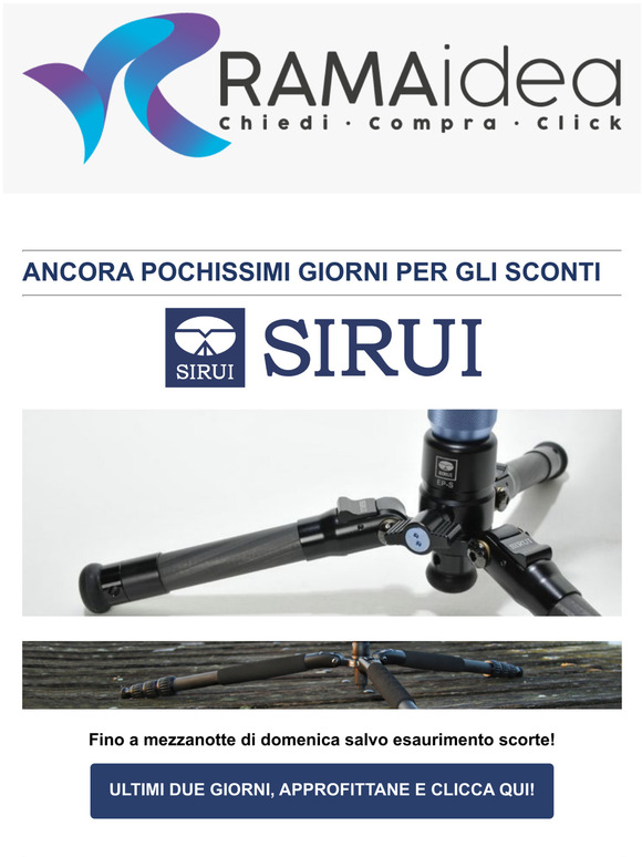 Ultimi giorni per le promozioni Sirui