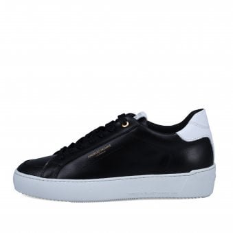 Black & White Zuma Leather Sneakers