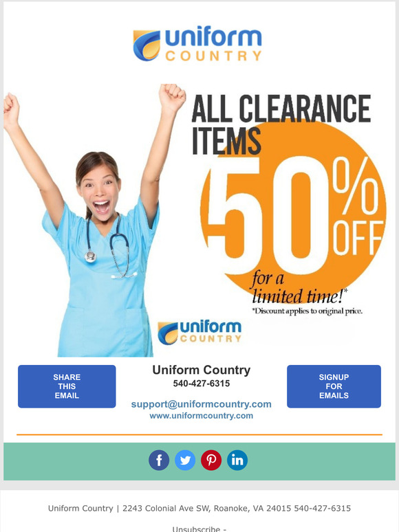 All Clearance Items 50% OFF