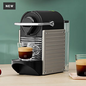 Nespresso Pixie Electric Titanium Coffee Machine & Aeroccino Milk Frother Bundle