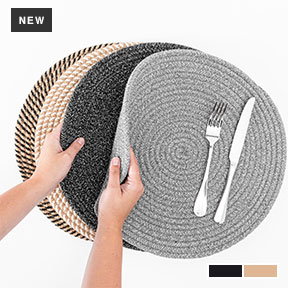 Humble & Mash Round Jute Blend Placemats, Set of 2