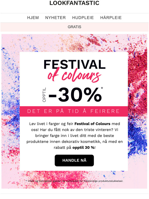 Festival of Colours: Spar opptil 30 %