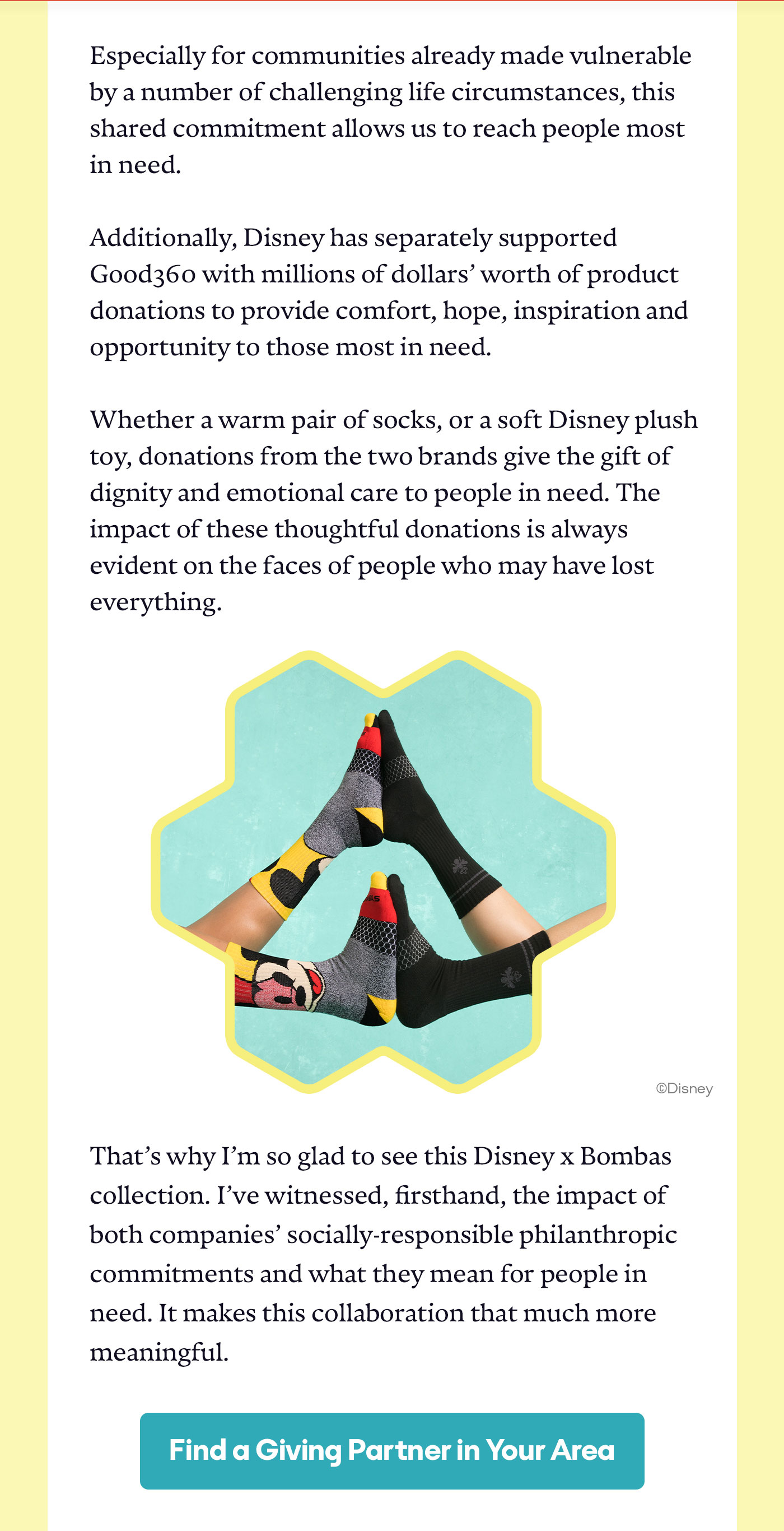 Bombas Disney x Bombas Collection Bombas Giving Partner Highlight