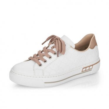 L88W2-80 Alabama Smart Casual Lace-Up Sneakers in White
