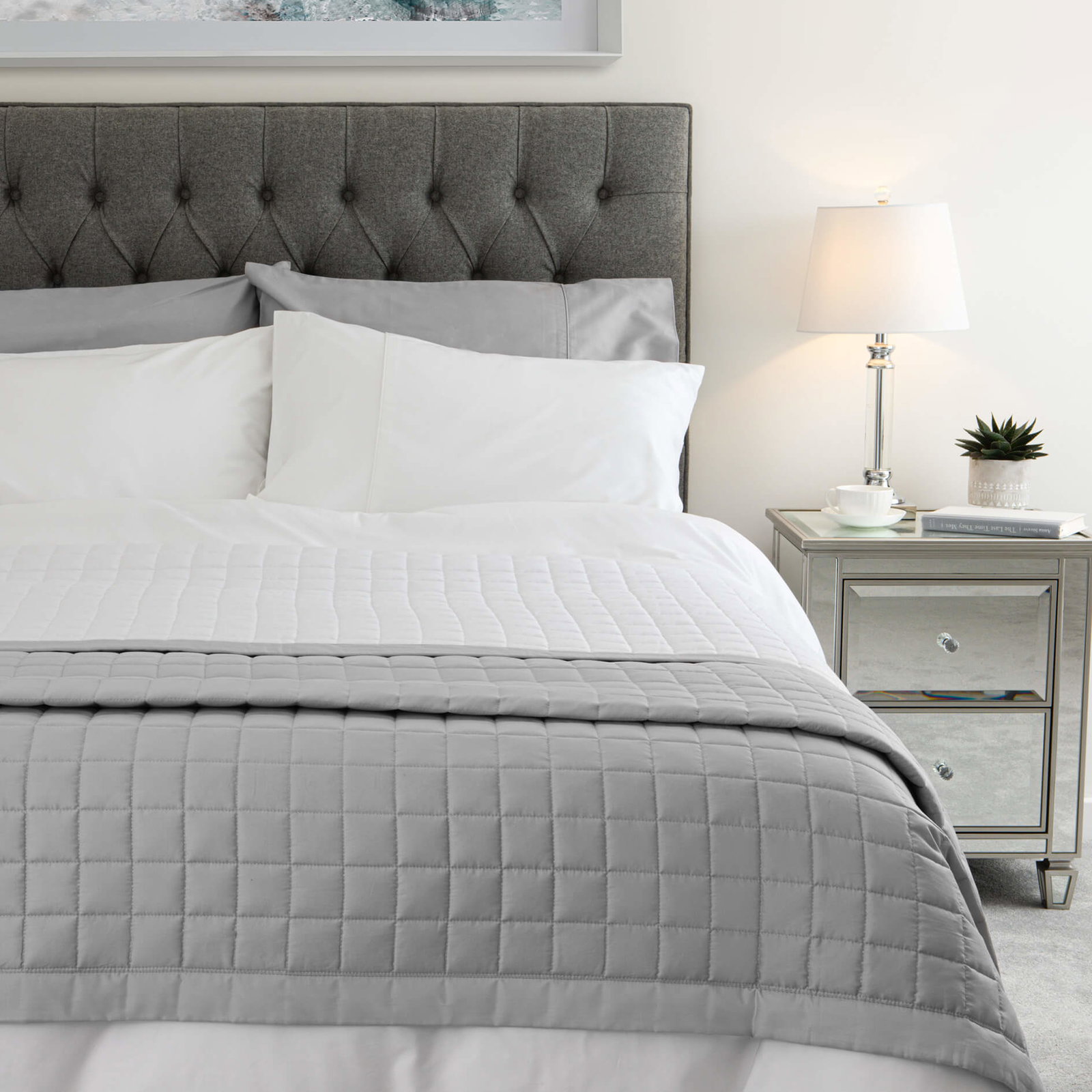 Duvet cover in double, king or super king sizes with two pillowcases, white