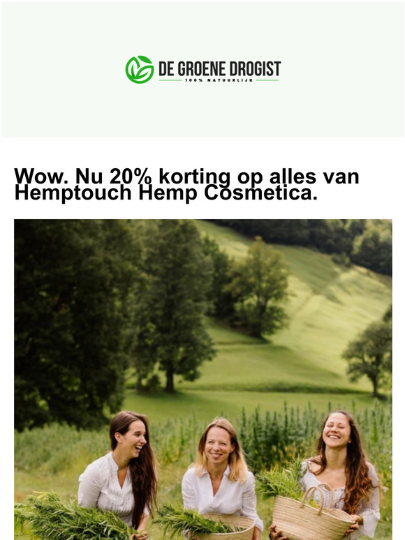 Ontvang nu 20% korting op Hemptouchprobeer nu