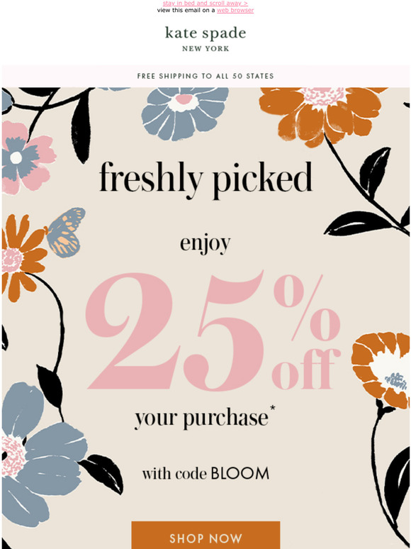 kate spade 25 off code