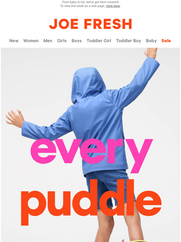 Joe Fresh Every Kid's Rainwear Milled