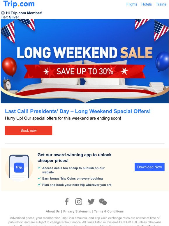 Presidents Day  Long Weekend Sale!