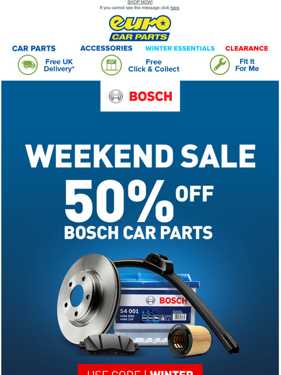 Euro Car Parts 50 Off Bosch Car Parts! Milled