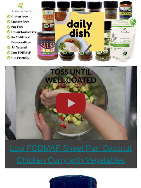 Casa de Sante ICYMI Low FODMAP Coconut Chicken Curry Milled