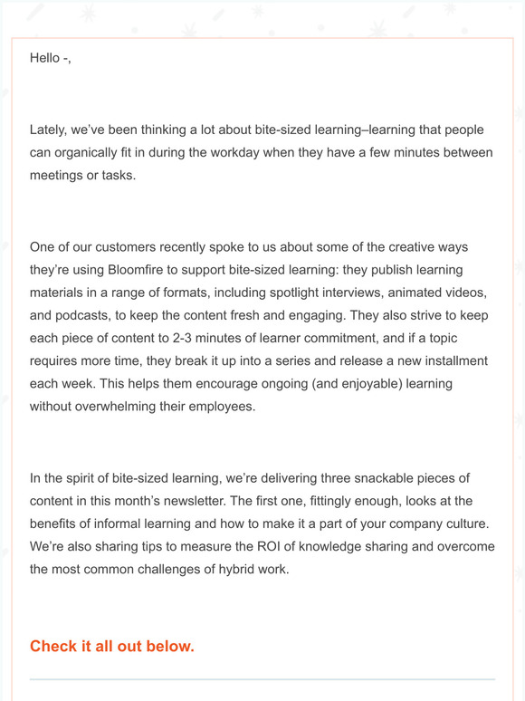 Knowledge Engagement Roundup: Bite-Sized Content for Informal Learning