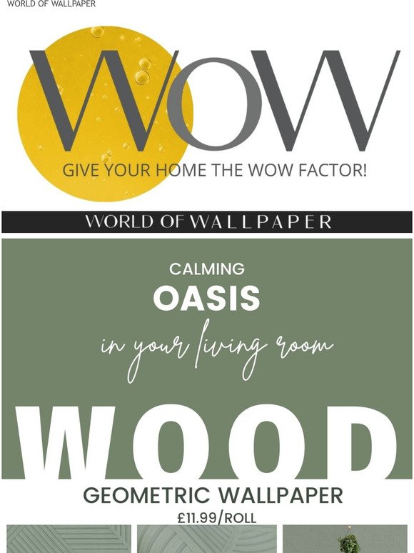 Calming greens for your living room from World of Wallpaper