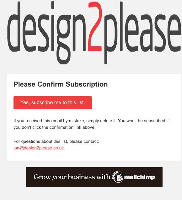Design2Please: Please Confirm Subscription