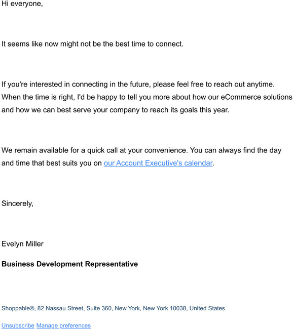 Thanks for contacting Shoppable!