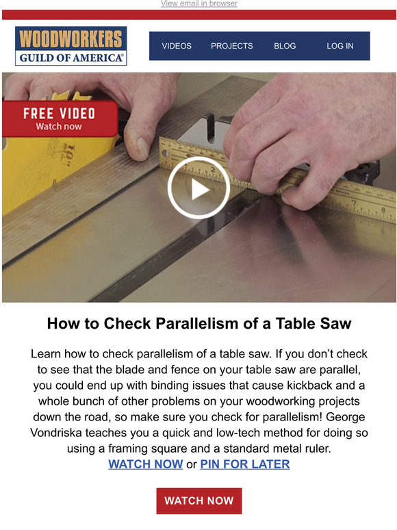 Woodworkers Guild of America How to Check Parallelism of a Table Saw Milled