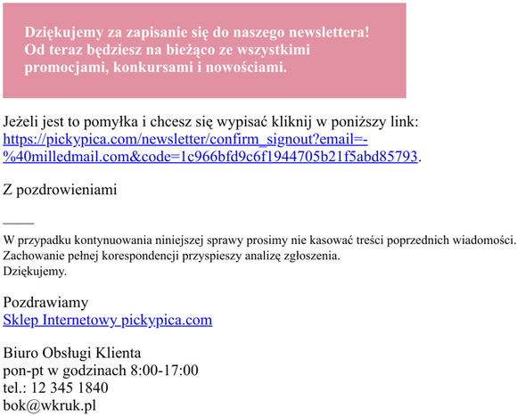 Twj adres jest ju aktywny