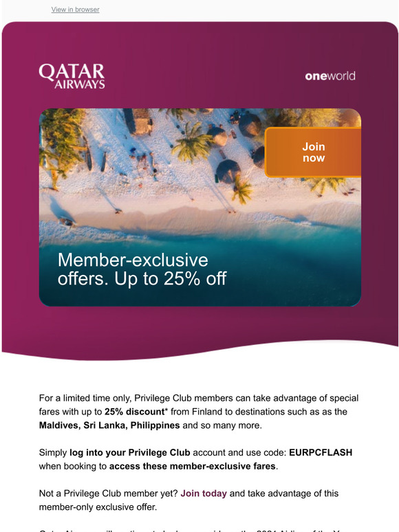 Member Exclusive fares