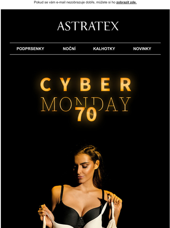 Cyber Monday a 70 % a doprava zdarma na ve.