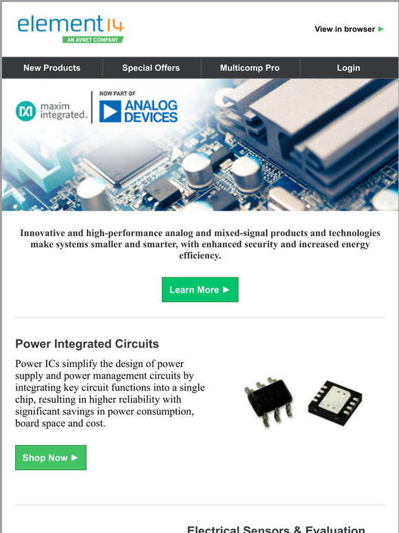 Maxim Integrated, now exclusively available at element14