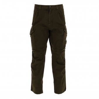Ivy Green Stretch Sateen Loose Fit Utility Pants