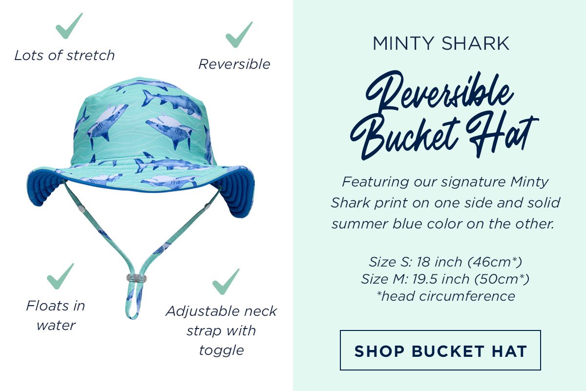 Minty Shark Reversible Bucket Hat