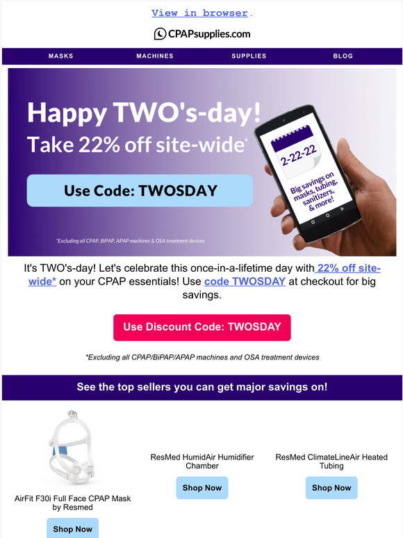 Happy TWOsday! Take 22 off sitewide on your