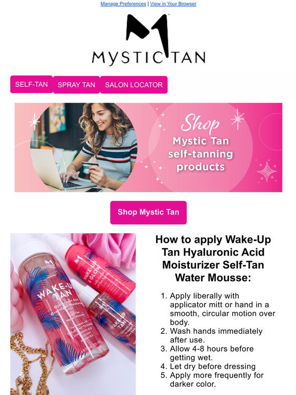 Mystic Tan: How to Use Wake-Up Tan Self-Tanning Water Mousse: | Milled