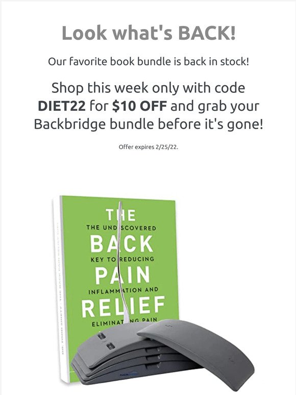 BACK PAIN RELIEF DIET bundle is Back In Stock!