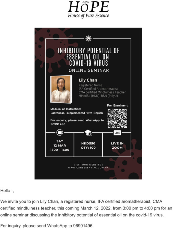 Inhibitory Potential of Essential Oil on Covid-19 Virus
