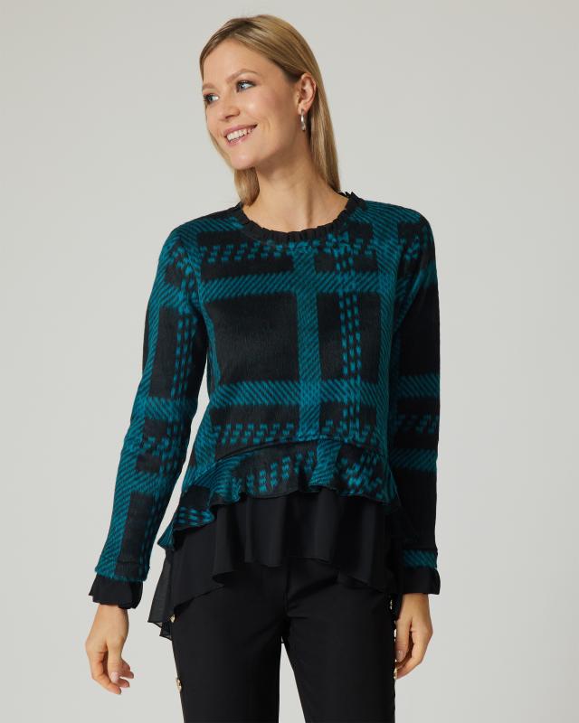 Pullover mit Chiffon-Volant