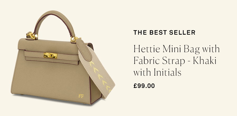 Lily & Bean Hettie Mini Bag - Yellow with Initials & Patterned Strap