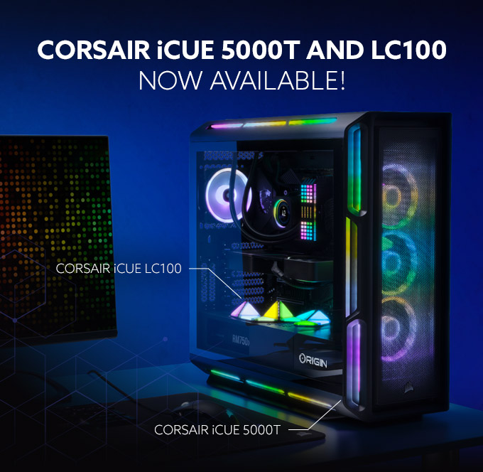 Origin PC - CORSAIR 5000T thùng máy tính để bàn có sẵn: Với CORSAIR 5000T, Origin PC nâng cao trải nghiệm game cùng với không gian lưu trữ tối ưu. Được trang bị hệ thống làm mát nước giúp tối ưu hoá hiệu suất, sản phẩm này mang đến sự hoàn hảo về cả thiết kế lẫn hiệu suất. Đừng bỏ lỡ sản phẩm này! 