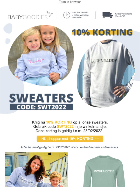 10% KORTING op Sweaters & Hoodies