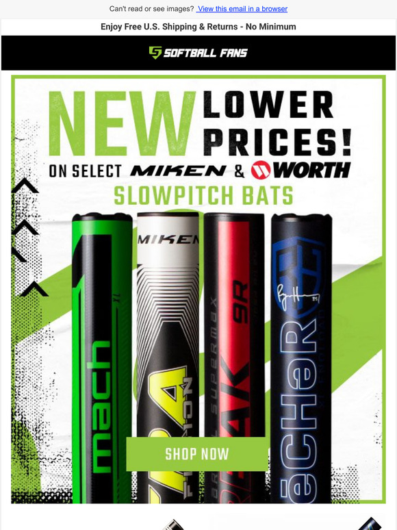 New Low Prices on Miken and Worth Slowpitch Bats!