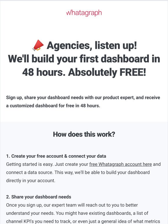 A tailored marketing dashboard for free! 