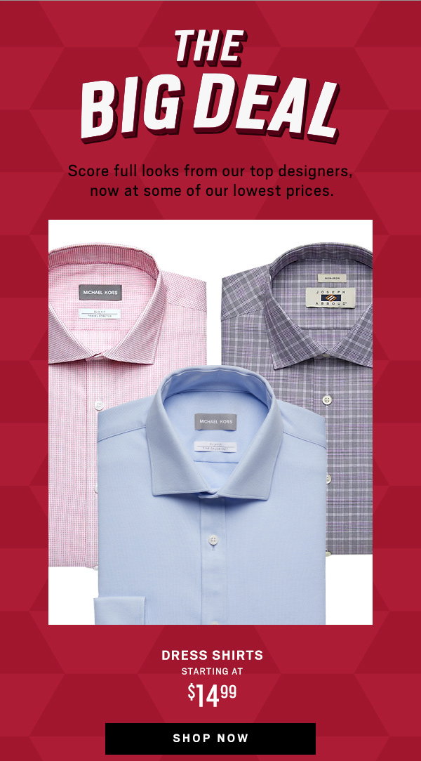 Shop new dress shirt markdowns starting 