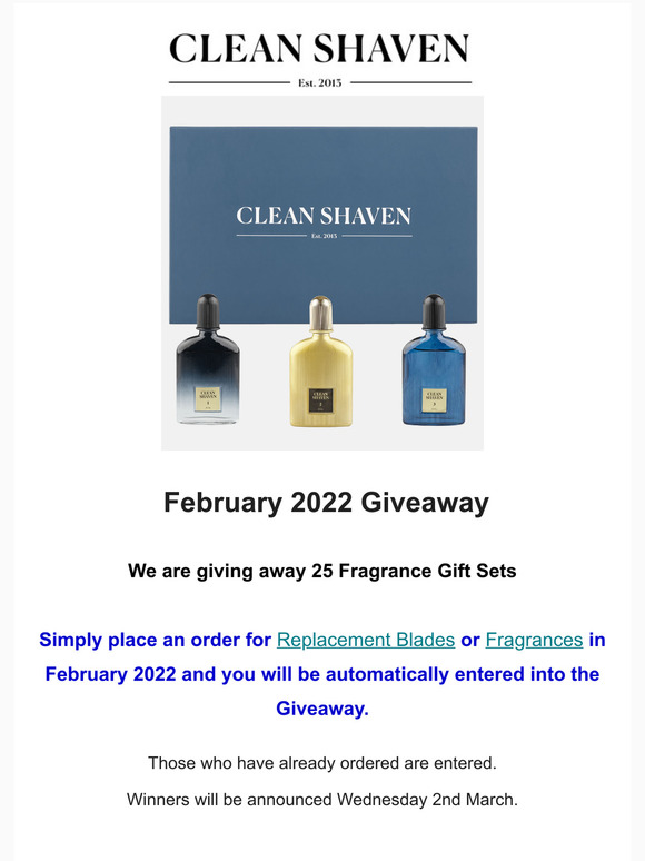 February 2022 Giveaway - Win Clean Shaven Fragrance Set