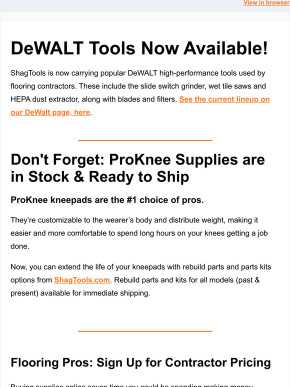 DeWALT Tools Now Available from ShagTools.com