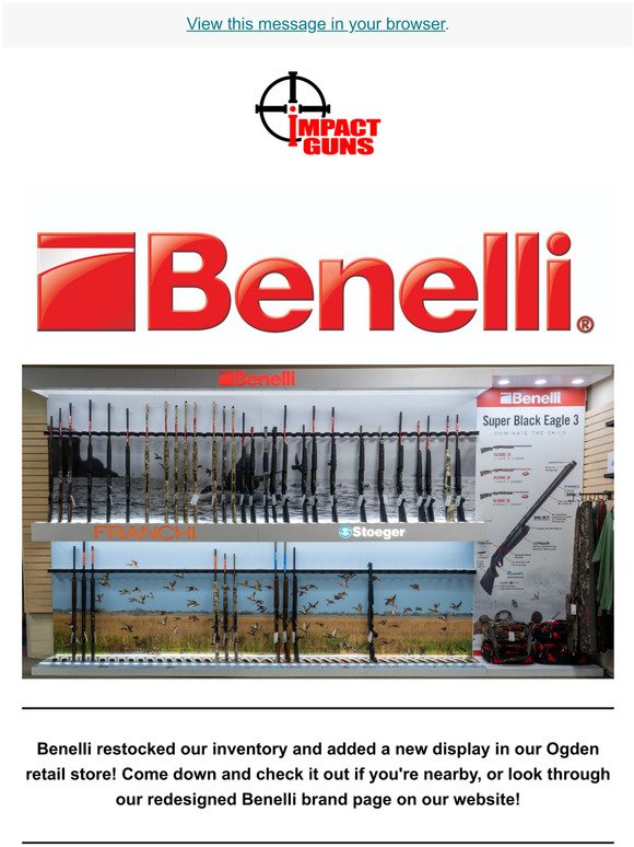 Benelli Restock & Redesigned Brand Page 