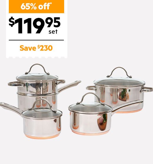 S+N Copper Base 5pc Cookset
