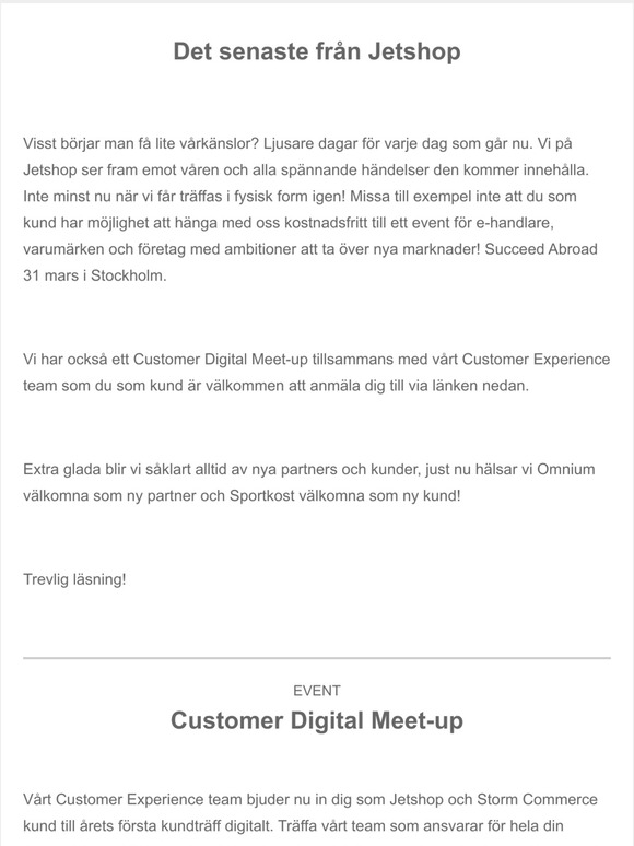 Senaste nytt frn Jetshop!