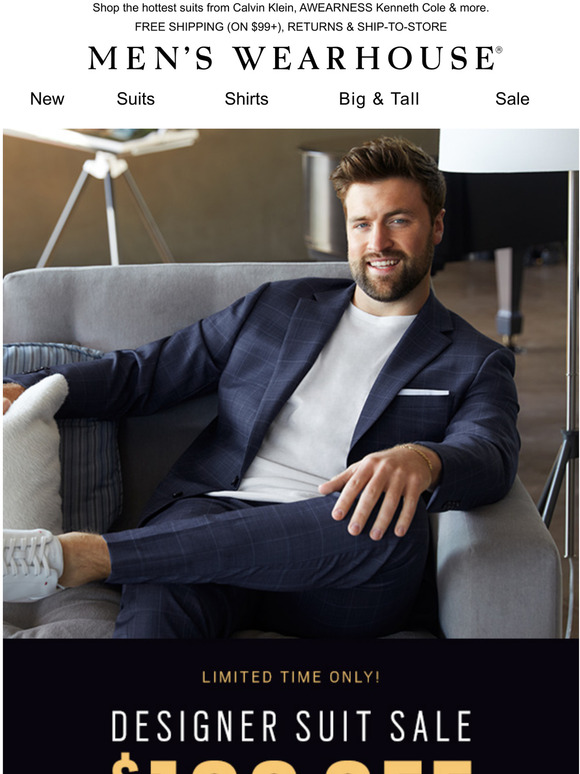 Mens Wearhouse Designer Suit Sale Is On Now100 Off Your Next Suit Milled 