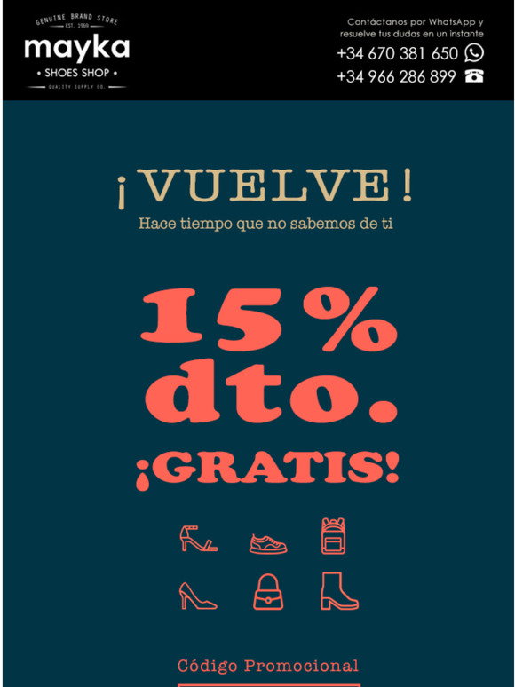 Zapateria online | Envío y devolución gratis en Mayka