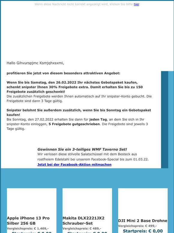 --extra Freigebote und 5 Freigebote tglich