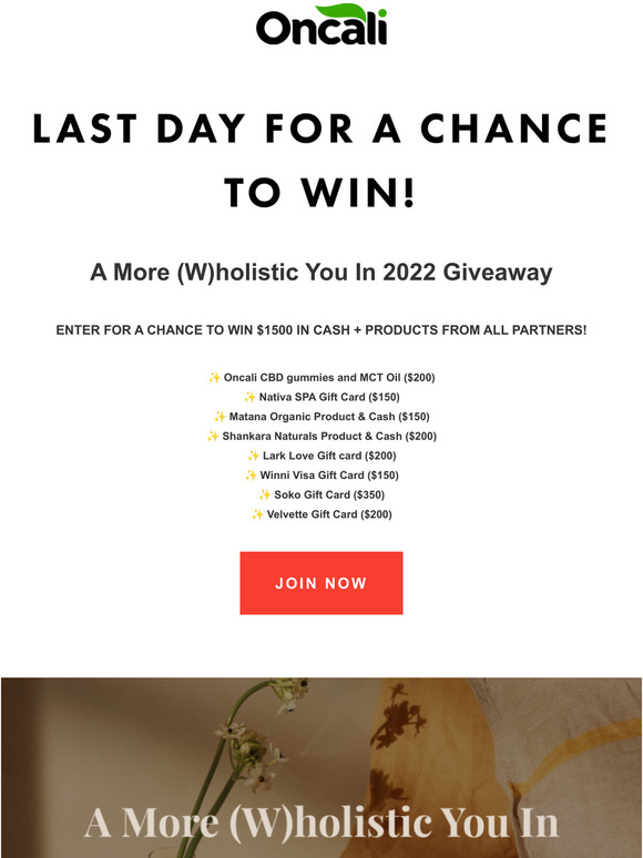 LAST DAY FOR A CHANCE TO WIN!